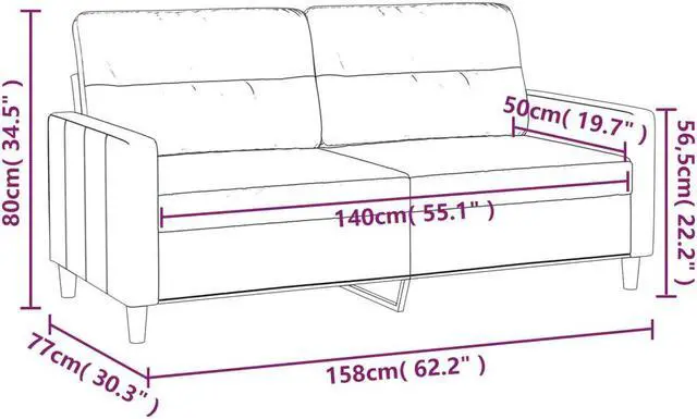 Alt view image 4 of 7 - vidaXL Sofa Accent Loveseat Couch Sofa Living Room Seating Dark Gray Fabric