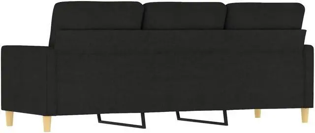 Alt view image 5 of 7 - vidaXL Sofa Accent Upholstered 3-Seater Sofa Couch for Living Room Black Fabric