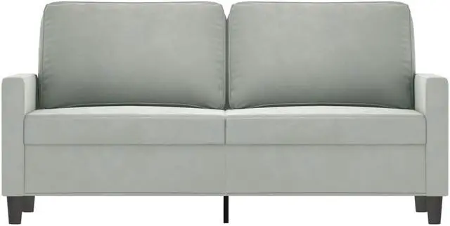 Alt view image 3 of 7 - vidaXL Sofa Loveseat Couch Sofa Settee with Throw Pillows Light Gray Velvet