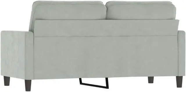 Alt view image 5 of 7 - vidaXL Sofa Loveseat Couch Sofa Settee with Throw Pillows Light Gray Velvet