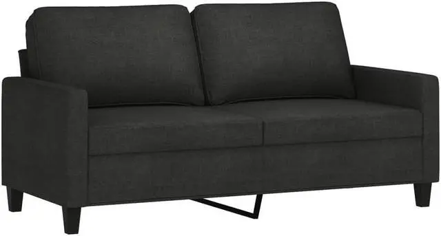 Alt view image 2 of 7 - vidaXL Sofa Accent Loveseat Couch 2 Seater Sofa Living Room Seating Black Fabric