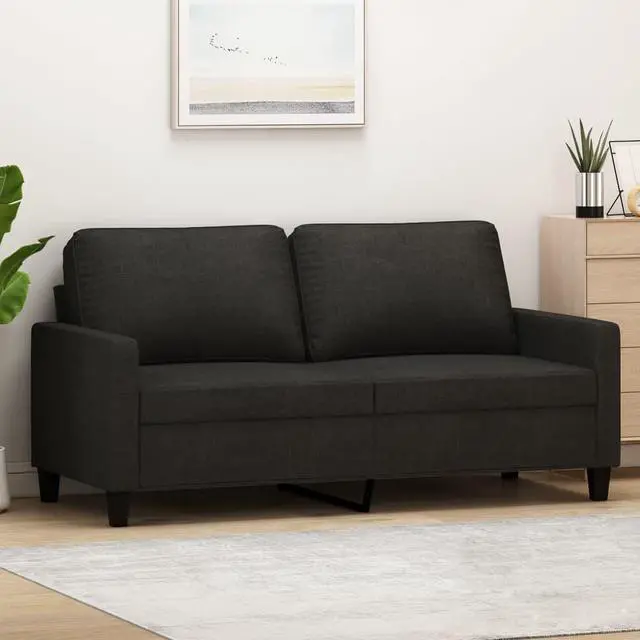 Main image of vidaXL Sofa Accent Loveseat Couch 2 Seater Sofa Living Room Seating Black Fabric