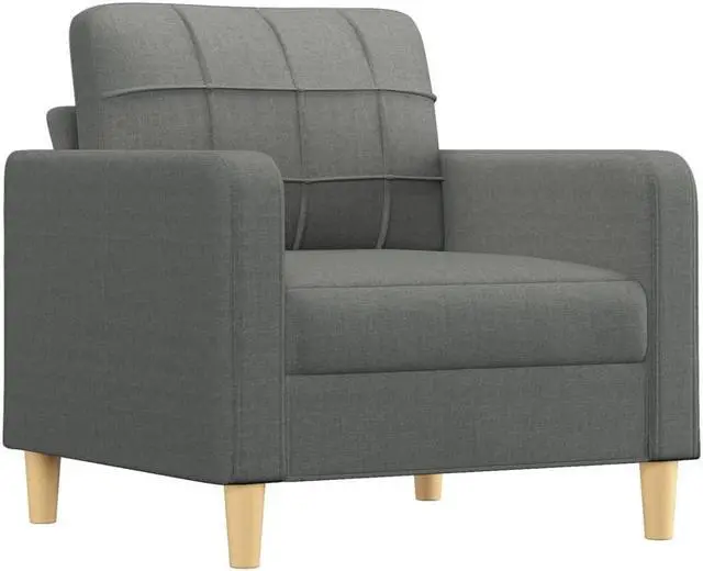 Alt view image 2 of 7 - vidaXL Sofa Upholstered Accent Single Sofa Chair with Pillow Dark Gray Fabric
