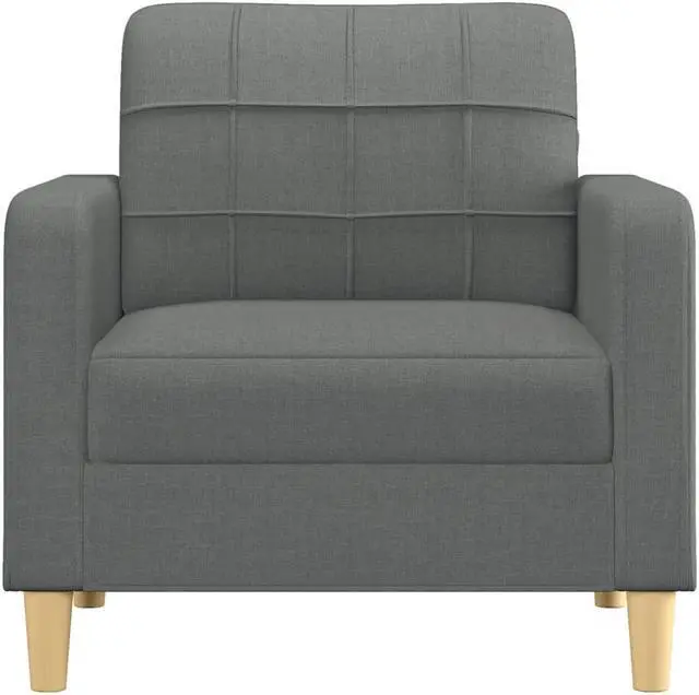 Alt view image 3 of 7 - vidaXL Sofa Upholstered Accent Single Sofa Chair with Pillow Dark Gray Fabric