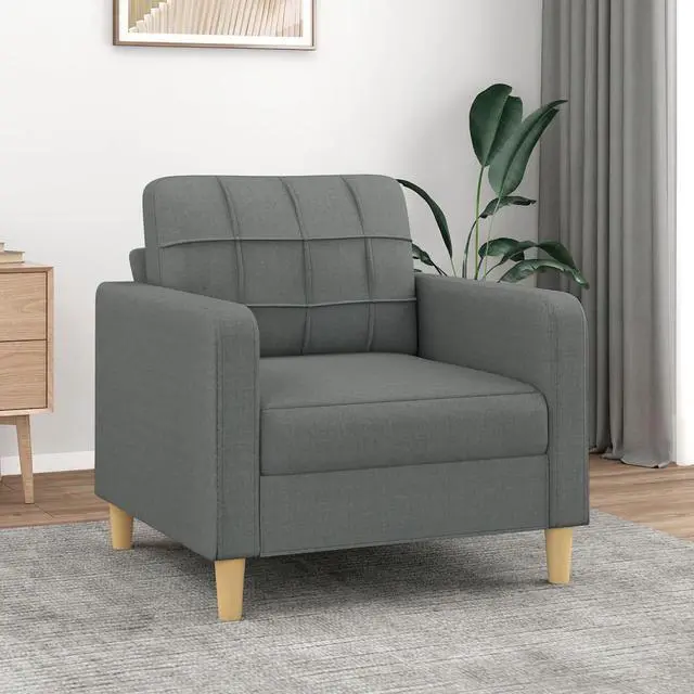 Main image of vidaXL Sofa Upholstered Accent Single Sofa Chair with Pillow Dark Gray Fabric