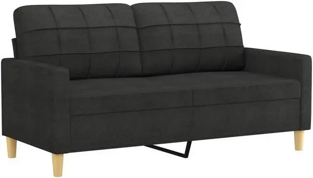Alt view image 2 of 7 - vidaXL Sofa Accent Upholstered Loveseat Couch Lounge Sofa Settee Black Fabric