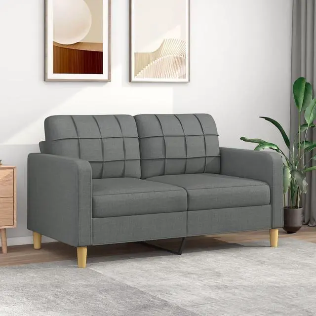 Main image of vidaXL Sofa Accent Upholstered Loveseat Couch Sofa Settee Dark Gray Fabric