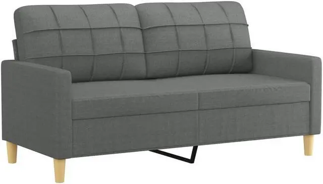 Alt view image 2 of 7 - vidaXL Sofa Accent Upholstered Loveseat Couch Sofa Settee Dark Gray Fabric