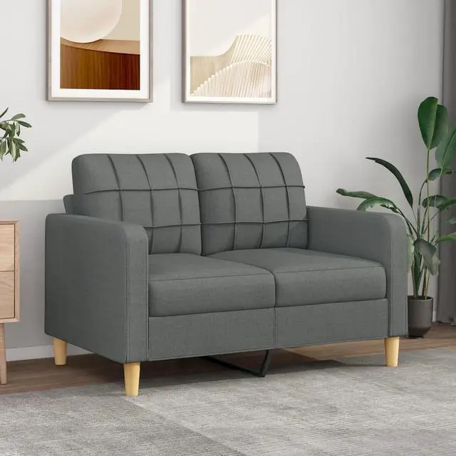 Main image of vidaXL Sofa Accent Upholstered Loveseat Couch Sofa Settee Dark Gray Fabric