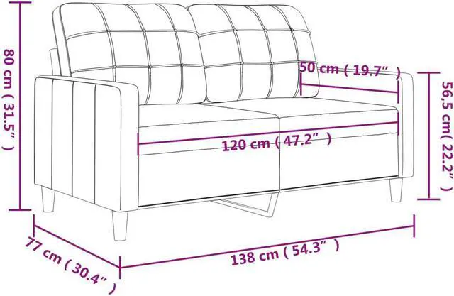 Alt view image 4 of 7 - vidaXL Sofa Accent Upholstered Loveseat Couch Sofa Settee Dark Gray Fabric