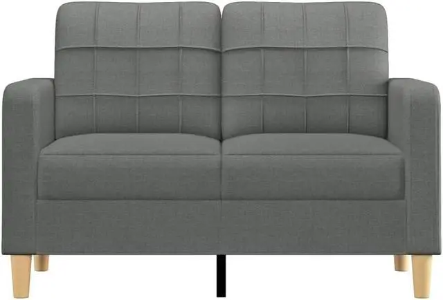 Alt view image 3 of 7 - vidaXL Sofa Accent Upholstered Loveseat Couch Sofa Settee Dark Gray Fabric