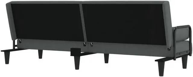 Alt view image 5 of 6 - vidaXL Sofa Bed with Armrests Dark Gray Fabric Sofa Couch Recliner Loveseat