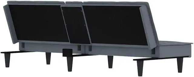 Alt view image 5 of 6 - vidaXL Sofa Bed Convertible Sleeper Sofa Bed with Cup Holders Dark Gray Velvet