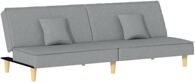 Alt view image 3 of 6 - vidaXL Sofa Bed Sleeper Sofa Recliner Couch Bed Sleeper Light Gray Fabric