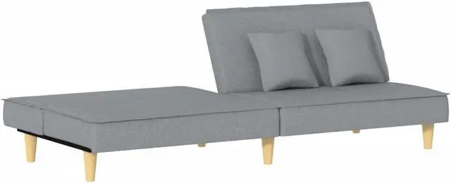 Alt view image 6 of 6 - vidaXL Sofa Bed Sleeper Sofa Recliner Couch Bed Sleeper Light Gray Fabric