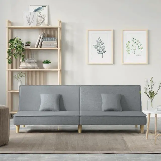 Main image of vidaXL Sofa Bed Sleeper Sofa Recliner Couch Bed Sleeper Light Gray Fabric