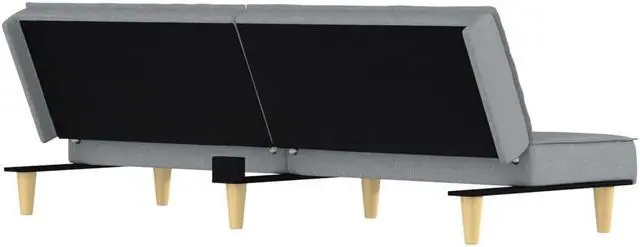 Alt view image 5 of 6 - vidaXL Sofa Bed Sleeper Sofa Recliner Couch Bed Sleeper Light Gray Fabric
