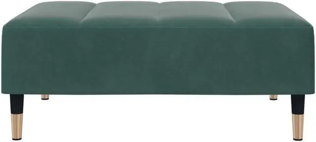 Alt view image 5 of 6 - vidaXL 2-Seater Sofa Bed with Footstool Couch Living Room Dark Green Velvet
