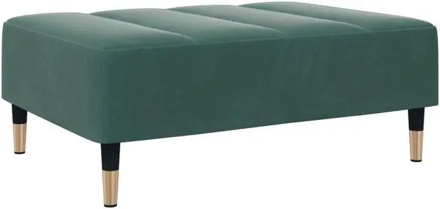 Alt view image 6 of 6 - vidaXL 2-Seater Sofa Bed with Footstool Couch Living Room Dark Green Velvet