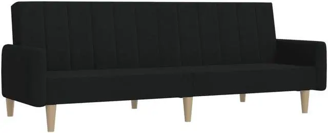 Alt view image 3 of 7 - vidaXL 2-Seater Sofa Bed Accent Upholstered Loveseat Sleeper Couch Black Fabric