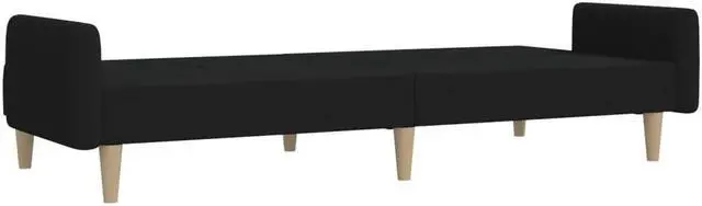 Alt view image 6 of 7 - vidaXL 2-Seater Sofa Bed Accent Upholstered Loveseat Sleeper Couch Black Fabric