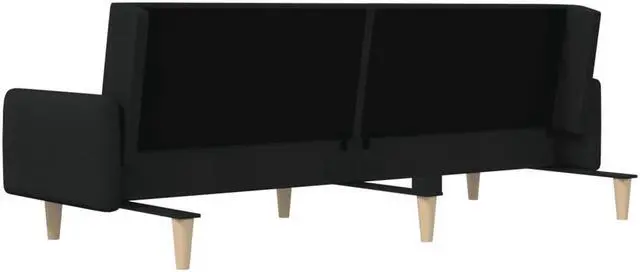 Alt view image 5 of 7 - vidaXL 2-Seater Sofa Bed Accent Upholstered Loveseat Sleeper Couch Black Fabric