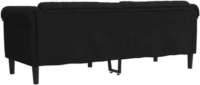 Alt view image 5 of 7 - vidaXL Sofa 3-Seater Upholstered Couch Living Room Furniture Black Velvet