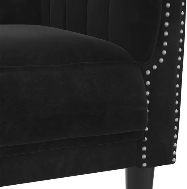 Alt view image 6 of 7 - vidaXL Sofa 3-Seater Upholstered Couch Living Room Furniture Black Velvet