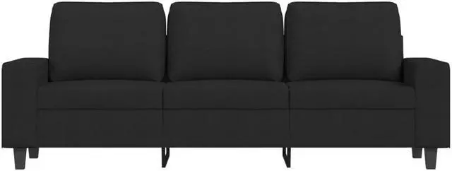 Alt view image 3 of 7 - vidaXL 3-Seater Sofa Accent Upholstered Couch Sofa for Living Room Black Fabric