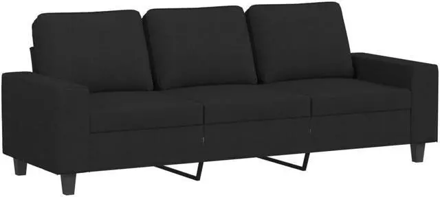 Alt view image 2 of 7 - vidaXL 3-Seater Sofa Accent Upholstered Couch Sofa for Living Room Black Fabric
