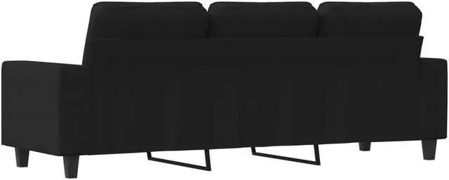 Alt view image 5 of 7 - vidaXL 3-Seater Sofa Accent Upholstered Couch Sofa for Living Room Black Fabric