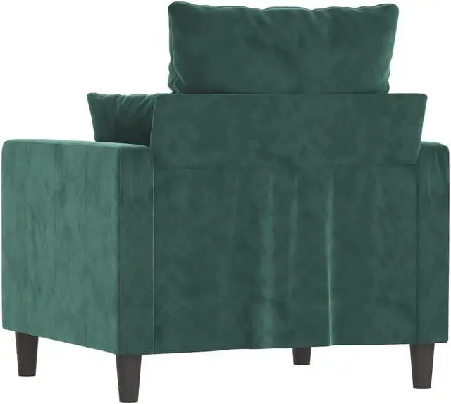 Alt view image 5 of 7 - vidaXL Sofa Chair Accent Upholstered Single Sofa Armchair Dark Green Velvet