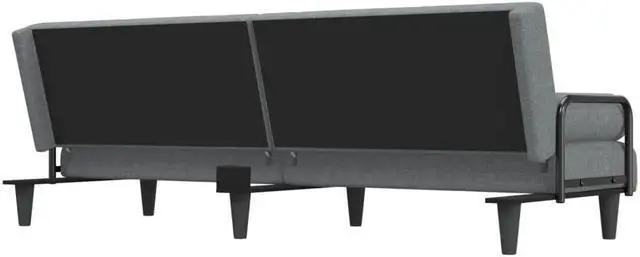 Alt view image 5 of 6 - vidaXL Sleeper Sofa with Armrests Couch Recliner Loveseat Light Gray Fabric