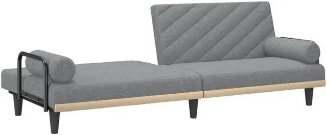 Alt view image 6 of 6 - vidaXL Sleeper Sofa with Armrests Couch Recliner Loveseat Light Gray Fabric