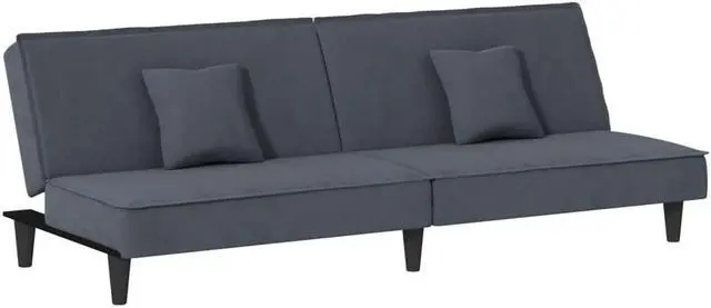 Alt view image 3 of 6 - vidaXL Sleeper Sofa Couch Recliner Loveseat Folding Daybed Dark Gray Velvet