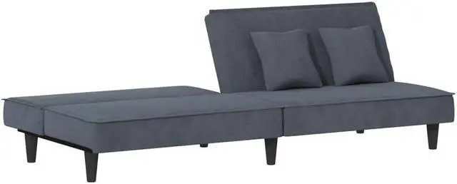 Alt view image 6 of 6 - vidaXL Sleeper Sofa Couch Recliner Loveseat Folding Daybed Dark Gray Velvet