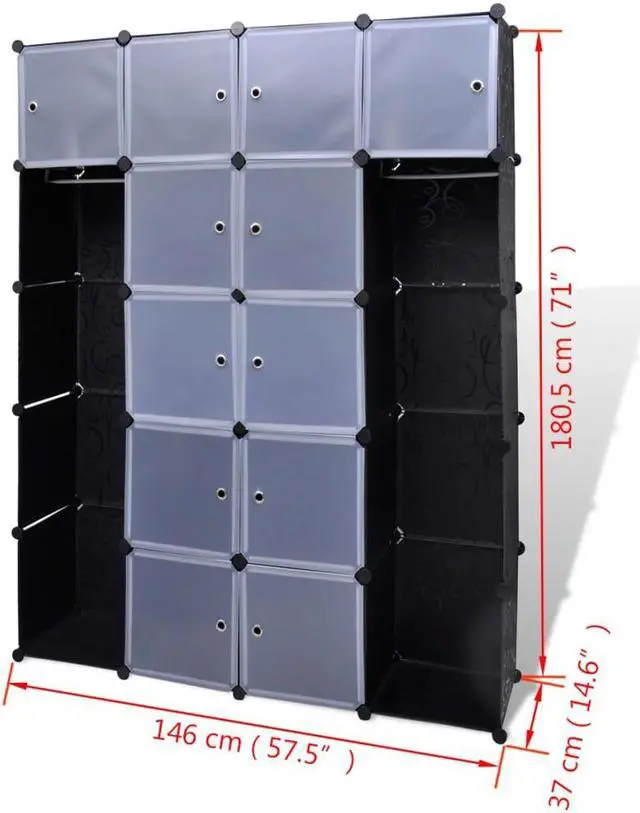 Alt view image 11 of 12 - Modular Cabinet with 14 Compartments 14.6"x57.5"x71"