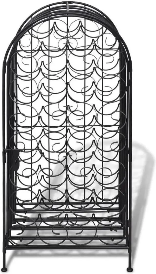 Alt view image 12 of 12 - vidaXL Wine Rack Stand for 35 Bottles Metal Holder Bar Liquor Display Storage