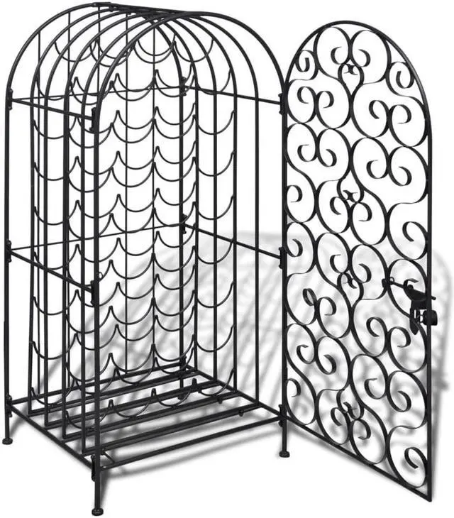 Alt view image 11 of 12 - vidaXL Wine Rack Stand for 35 Bottles Metal Holder Bar Liquor Display Storage