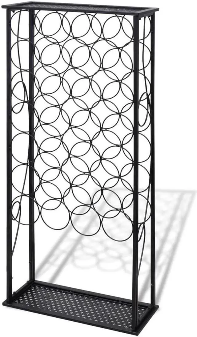 Alt view image 17 of 18 - vidaXL Wine Rack Wine Bottle Holder for 28 Bottles Floor Wine Cabinet Metal