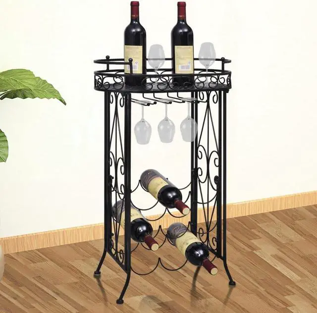 Alt view image 19 of 20 - vidaXL Wine Rack Wine Bottle Holder for 9 Bottles Floor Wine Cabinet Metal