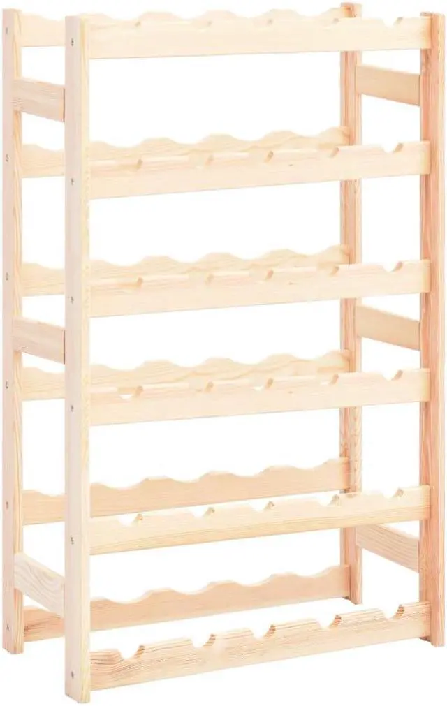 Alt view image 8 of 12 - vidaXL Wine Rack for 30 Bottles Pinewood