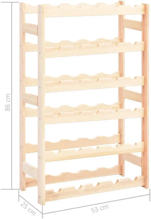 Alt view image 10 of 12 - vidaXL Wine Rack for 30 Bottles Pinewood
