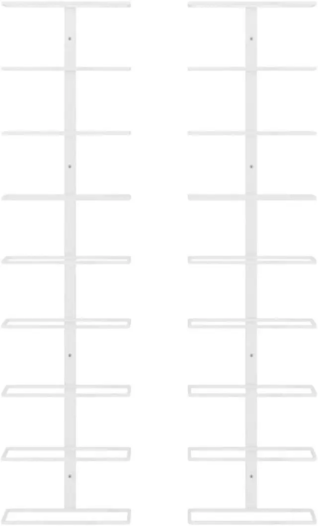Alt view image 3 of 4 - vidaXL Wall-mounted Wine Rack for 9 Bottles Wine Bottle Holder 2 Pcs White Iron