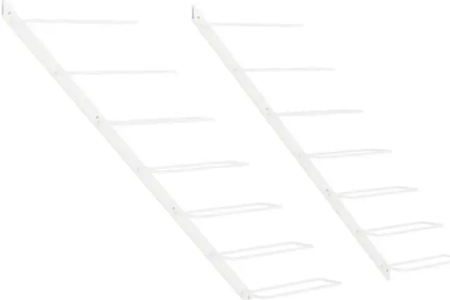 Alt view image 2 of 4 - vidaXL Wall-mounted Wine Rack for 7 Bottles Wine Bottle Holder 2 Pcs White Metal