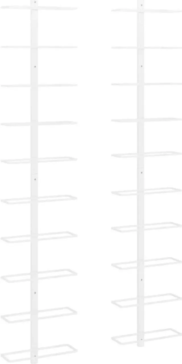 Alt view image 2 of 5 - vidaXL Wall-mounted Wine Rack for 10 Bottles Bottle Holder 2 Pcs White Metal