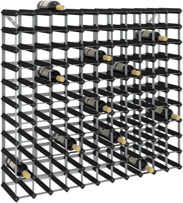 Alt view image 11 of 13 - vidaXL Wine Rack for 120 Bottles Black Solid Pine Wood