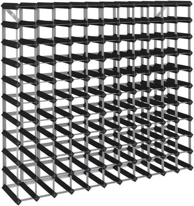 Alt view image 12 of 13 - vidaXL Wine Rack for 120 Bottles Black Solid Pine Wood