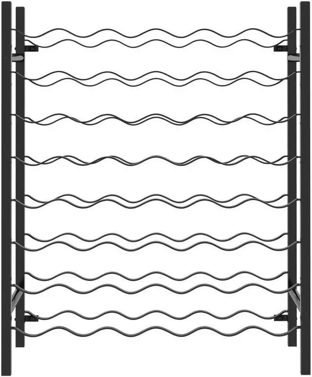Alt view image 11 of 13 - vidaXL Wine Rack for 48 Bottles Black Metal