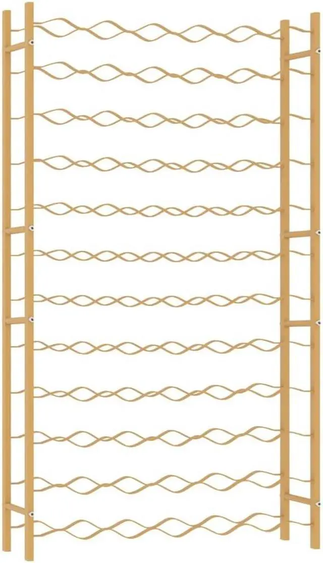 Alt view image 2 of 6 - vidaXL Wine Rack for 72 Bottles Storage Wine Bottle Holder Stand Gold Metal